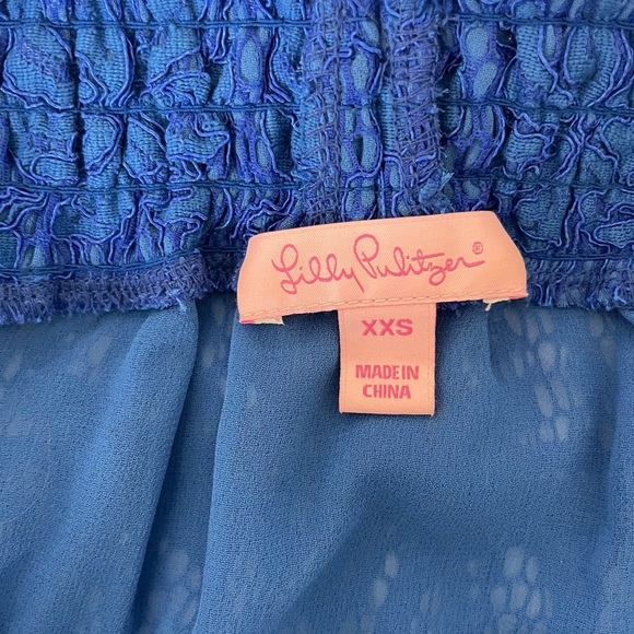 Lilly Pulitzer Blue Palm Lace Off-Shoulder Blouse - Picture 5 of 8